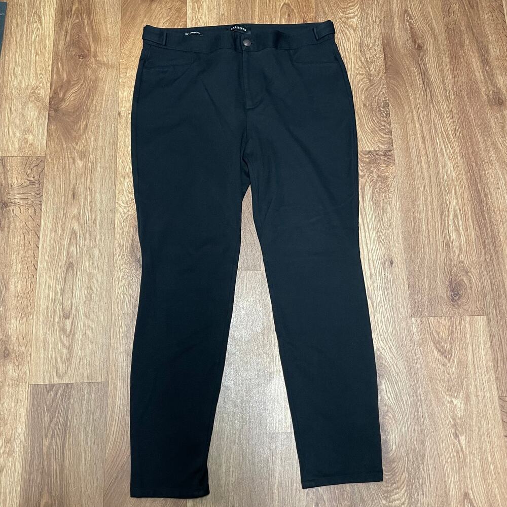 Talbots Womens Solid Black Lexington Riding Pant Size 10 Ponte Stretch Legging